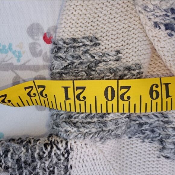 Lucky Brand M WhiteGray Knitted Lngslvs CottonWool Women's SweaterOpenedCardigan - Picture 5 of 10